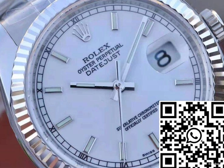 36mm AR Rolex White Dial Factory 116234 Datejust Enamel 1203